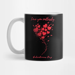 Love you endlessly. A Valentines Day Celebration Quote With Heart-Shaped Baloon Mug